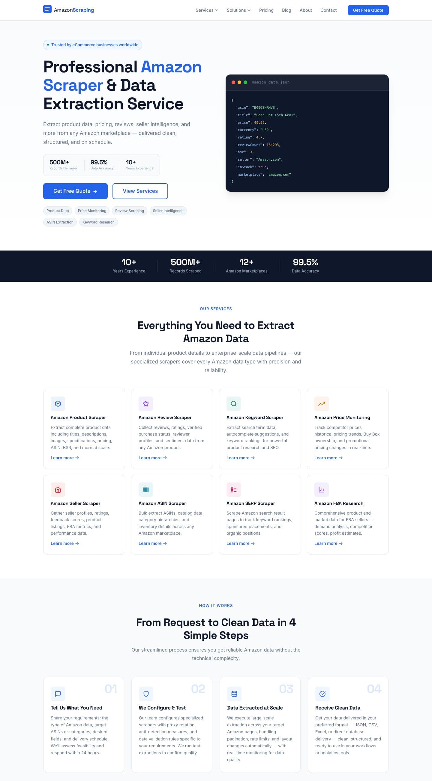 AmazonScraping.com live website design