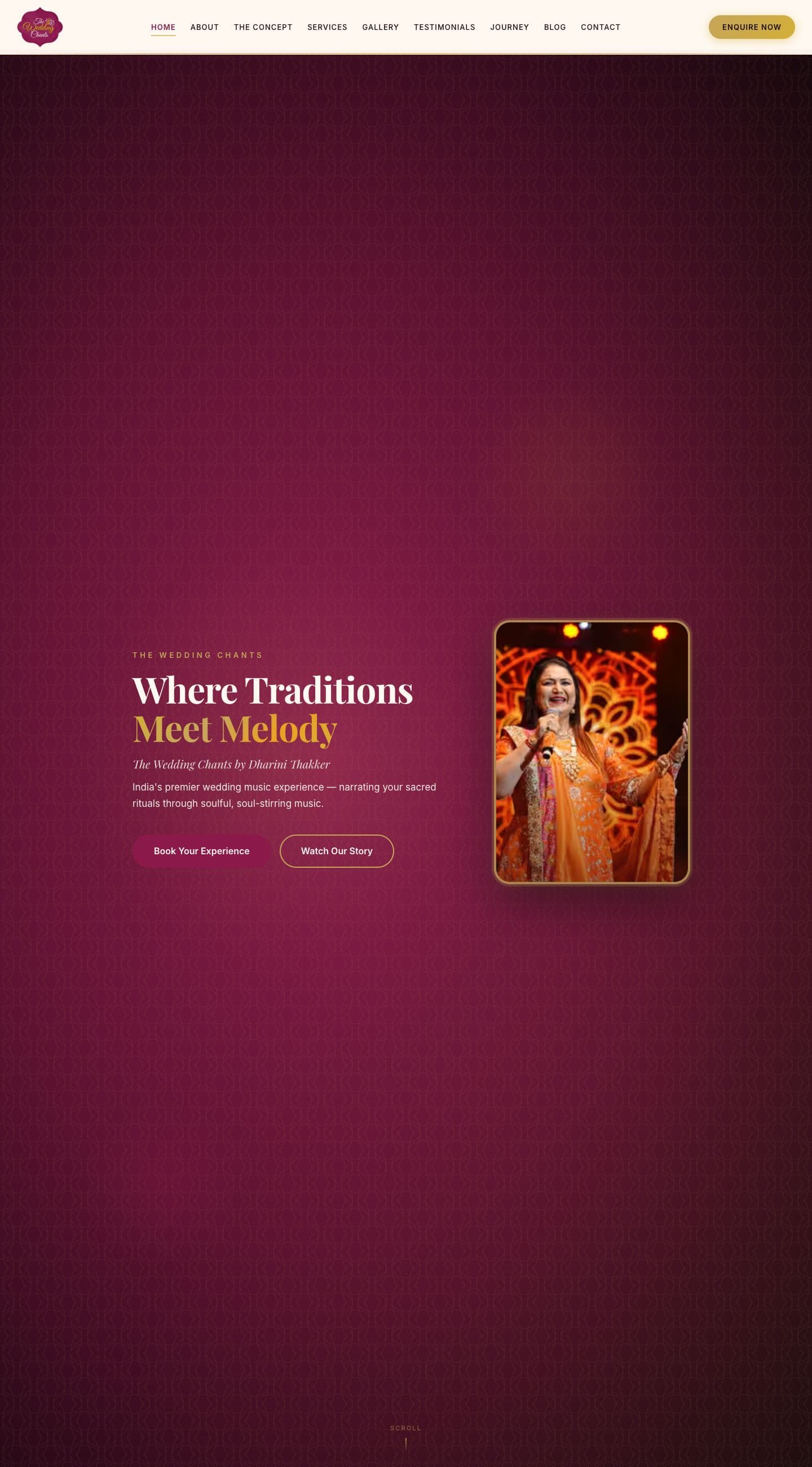 The Wedding Chants live website design